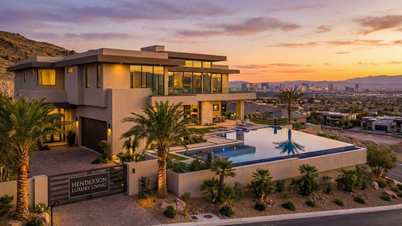 Henderson luxury homes at sunset
