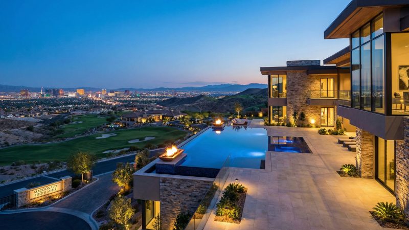 MacDonald Highlands hilltop luxury estates in Henderson with Strip views